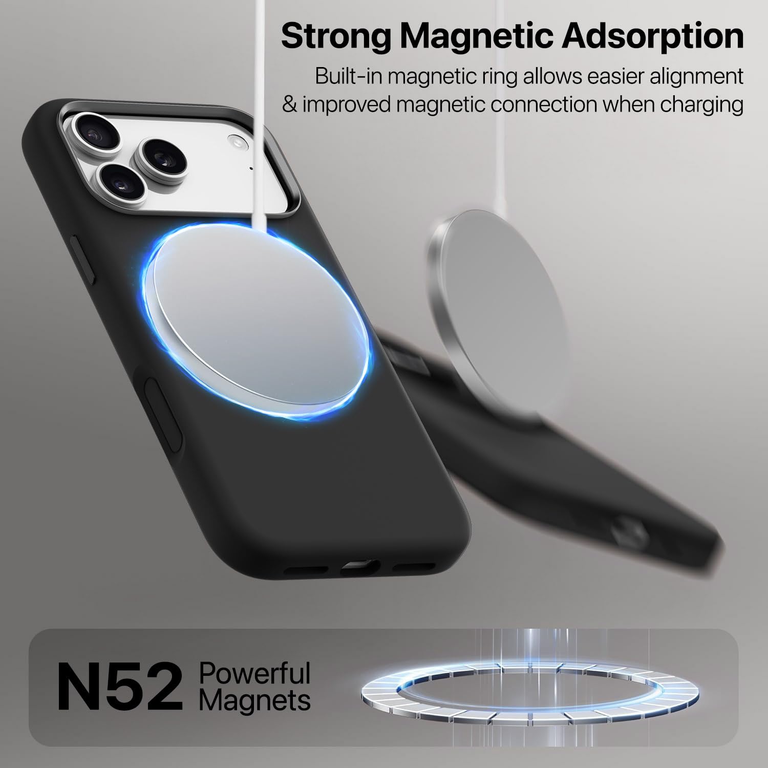 Vaku Luxos® Liquid Silicon Magpro TPU for iPhone 17 Pro Max - Black