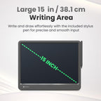 Portronics Ruffpad 15 Re-Writable LCD Screen 38.1cm (15-inch) Writing Pad for Drawing