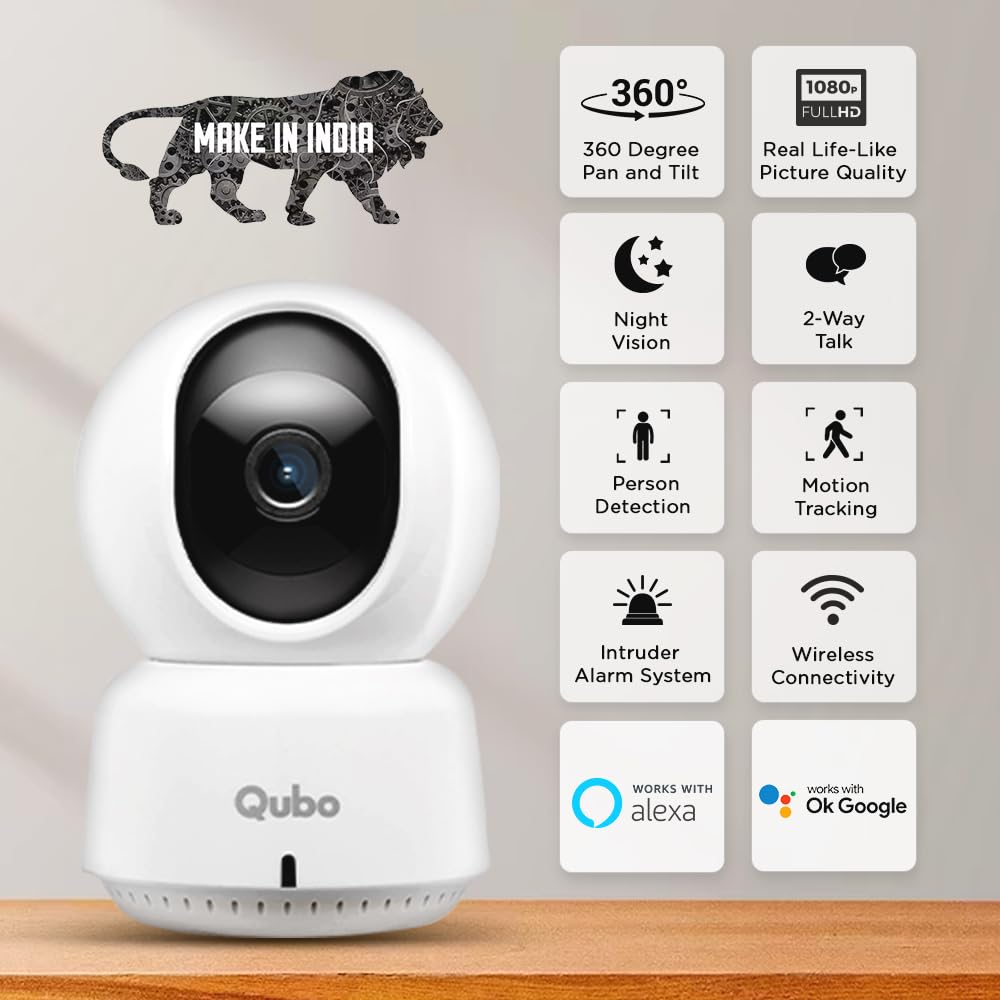 Qubo Smart 360°2MP Wi-Fi Security Camera by Hero Group