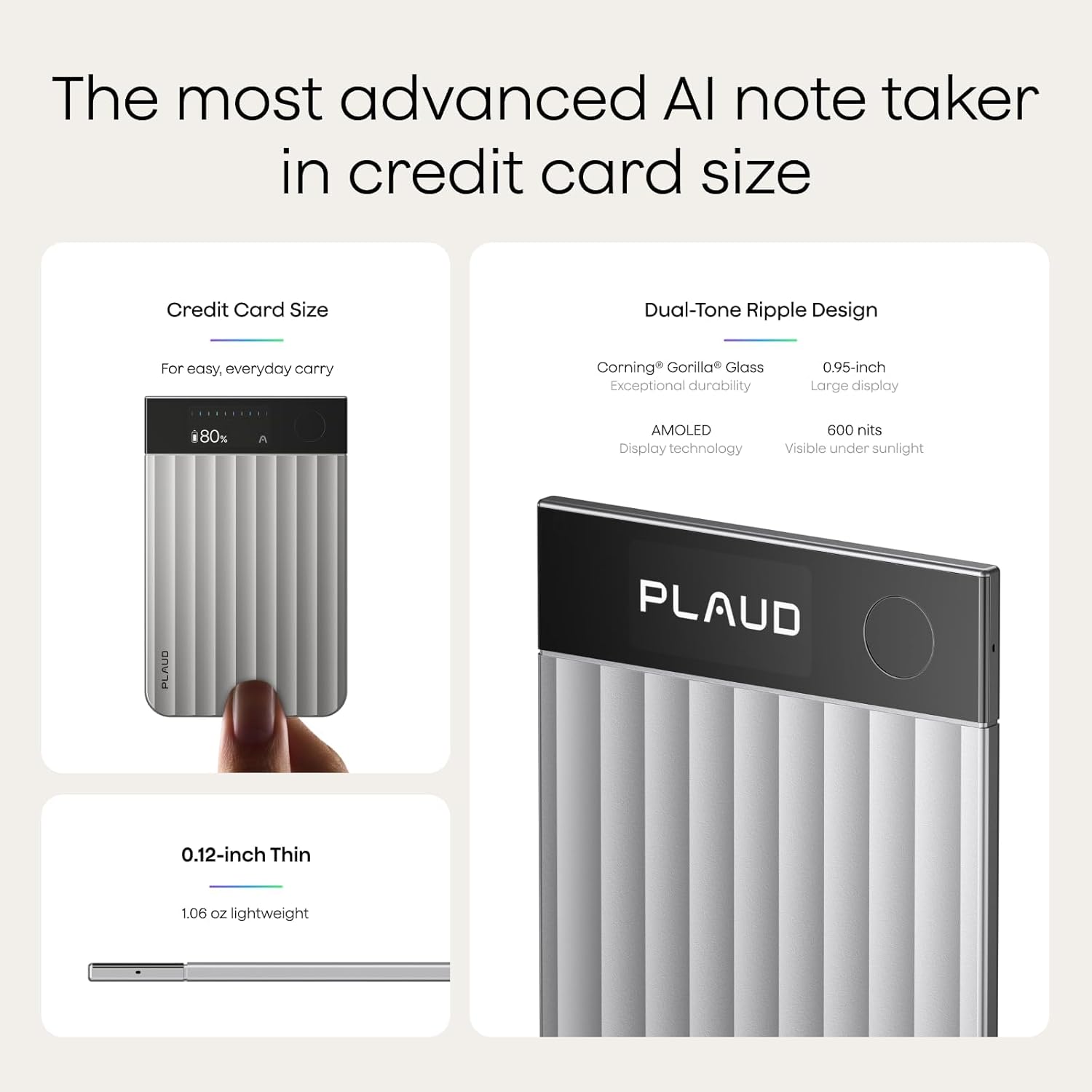 Plaud Note Pro AI Voice Recorder, Transcribe & Summarize with AI