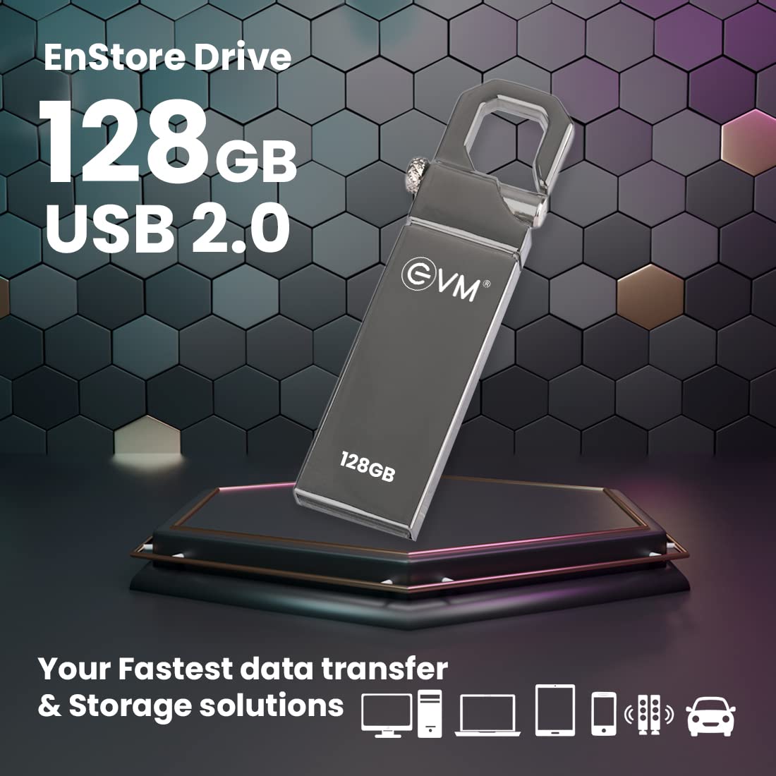 EVM EnStore 128GB Metal USB 2.0 Flash Drive