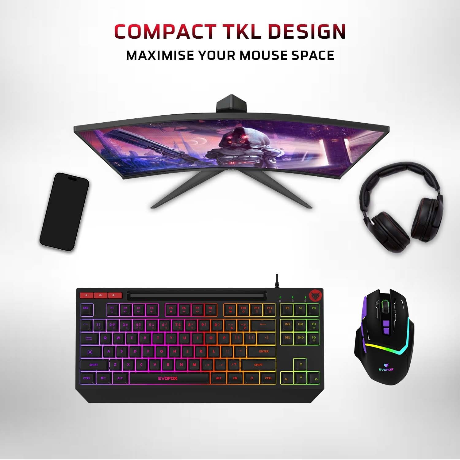 EvoFox Deathray TKL RGB Gaming Keyboard