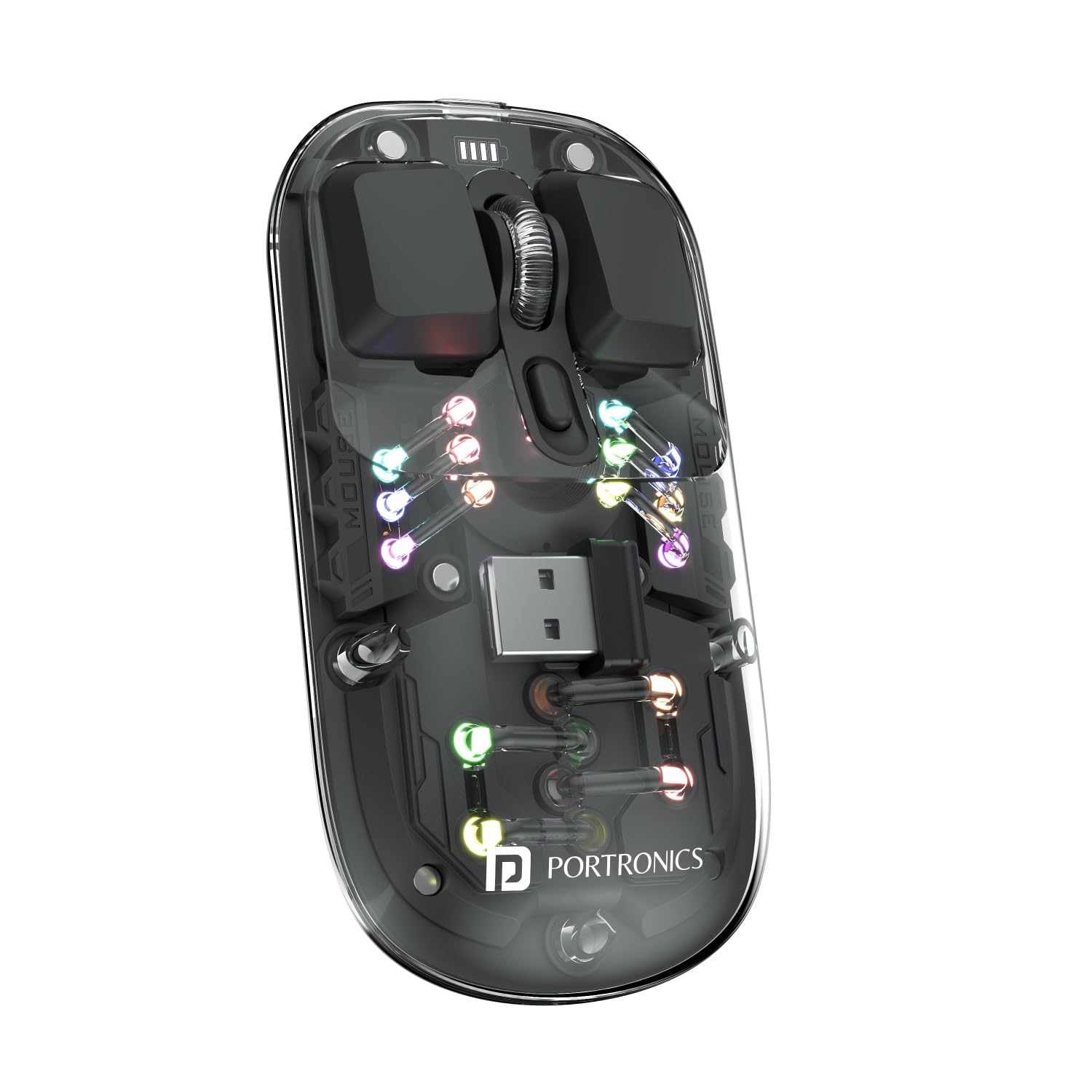 Portronics Toad 5 Transparent Bluetooth Mouse with 2.4 GHz