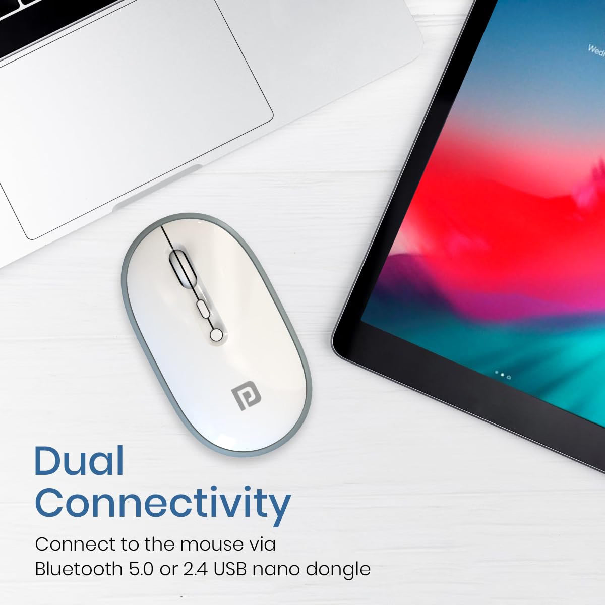 Portronics Toad II Bluetooth Mouse, with Bluetooth 5.0 & 2.4 Ghz Dual Wireless Connectivity