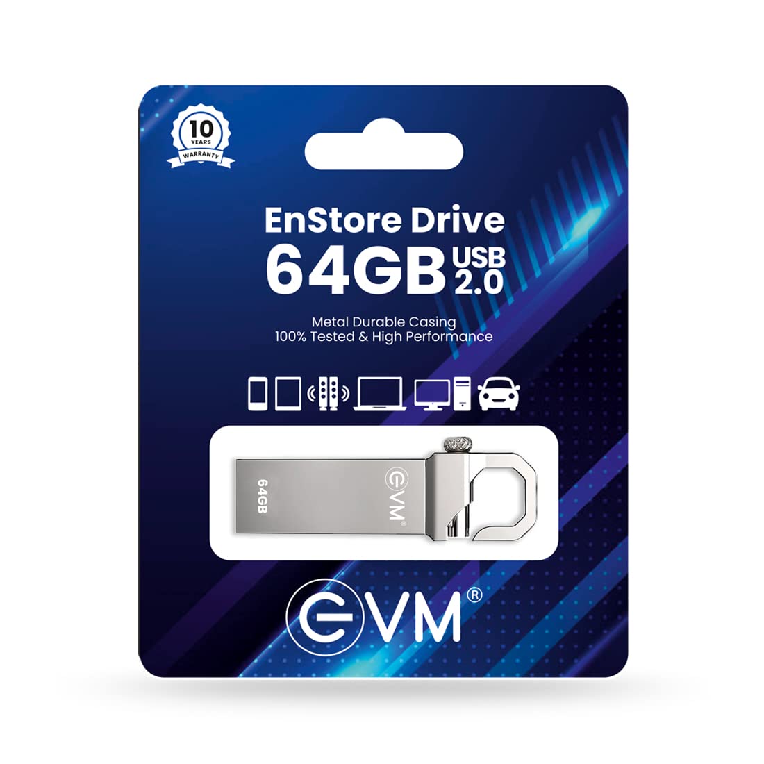 EVM EnStore 64GB Metal USB 2.0 Flash Drive