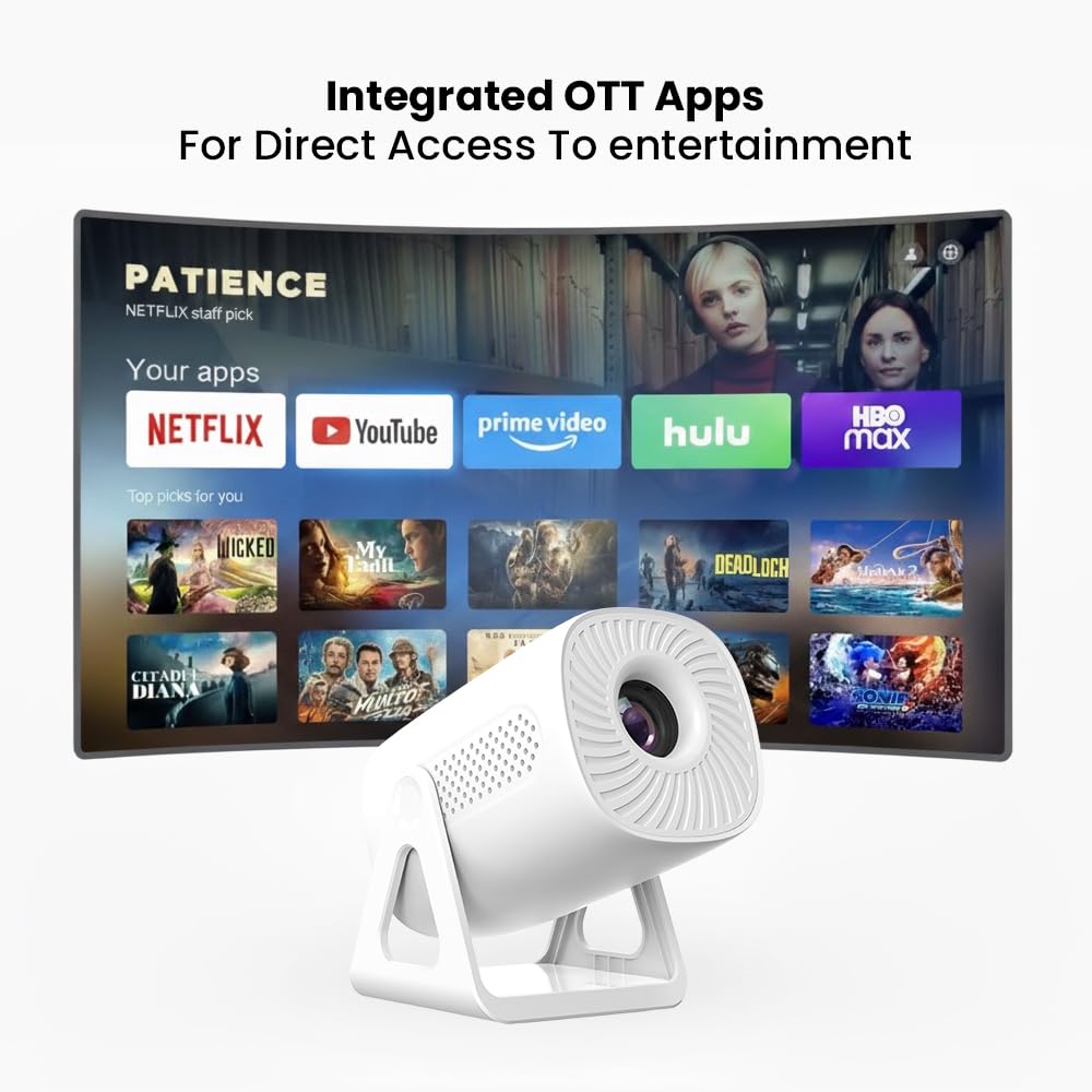 Toreto Prismo Full HD 1080P Smart Projector with WiFi Miracast (Android 12)