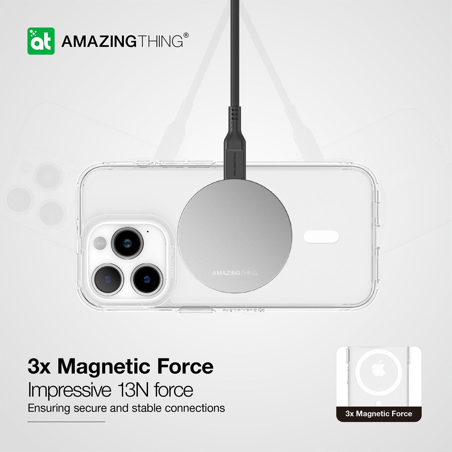Amazing Thing Minimal MAG Drop Proof designed for iPhone 15 Pro MAX compatible with MagSafe case cover