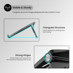 Portronics My Buddy Hexa 5 Laptop Stand with Foldable & Ventilated Design (Laptop Cooling Pad)
