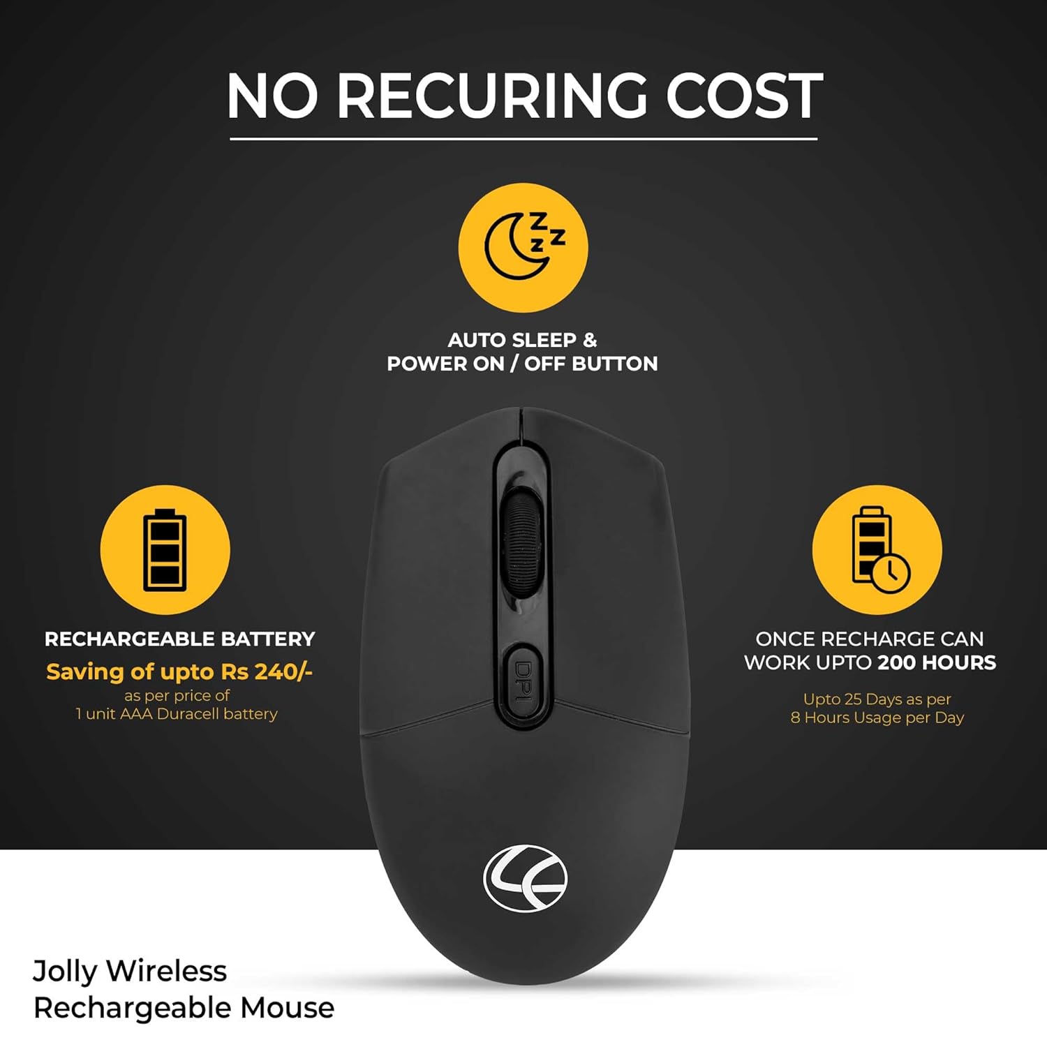 Lapcare Jolly LMW-111 Wireless Rechargeable Mouse