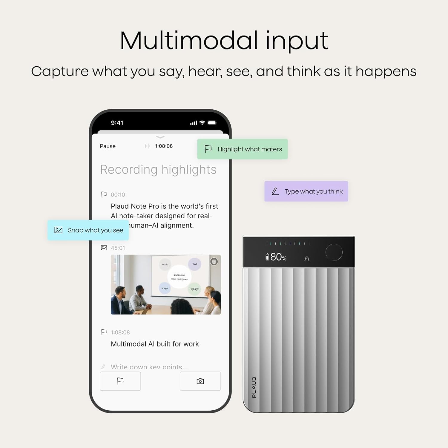 Plaud Note Pro AI Voice Recorder, Transcribe & Summarize with AI