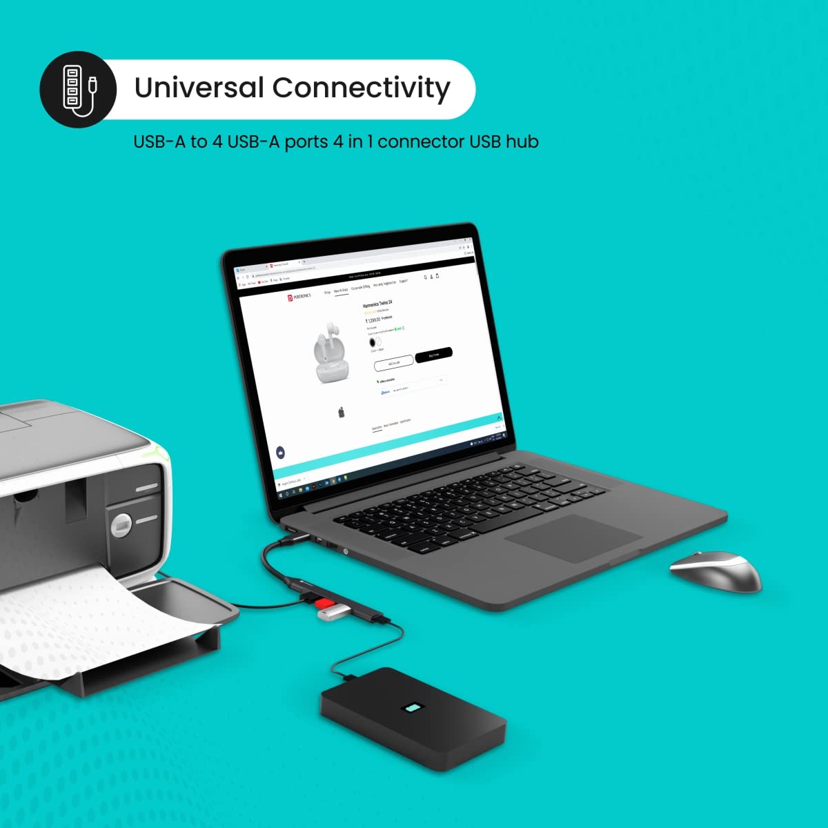 Portronics Mport 31 USB Hub Dock (4-in-1)
