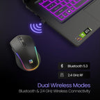 Portronics Toad One Bluetooth Mouse with 2.4 GHz & BT 5.3 Dual Wireless