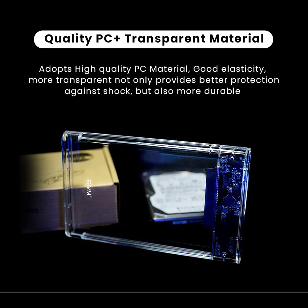 EVM 2.5" SATA SSD Casing USB 3.0 - Transparent Case Cover