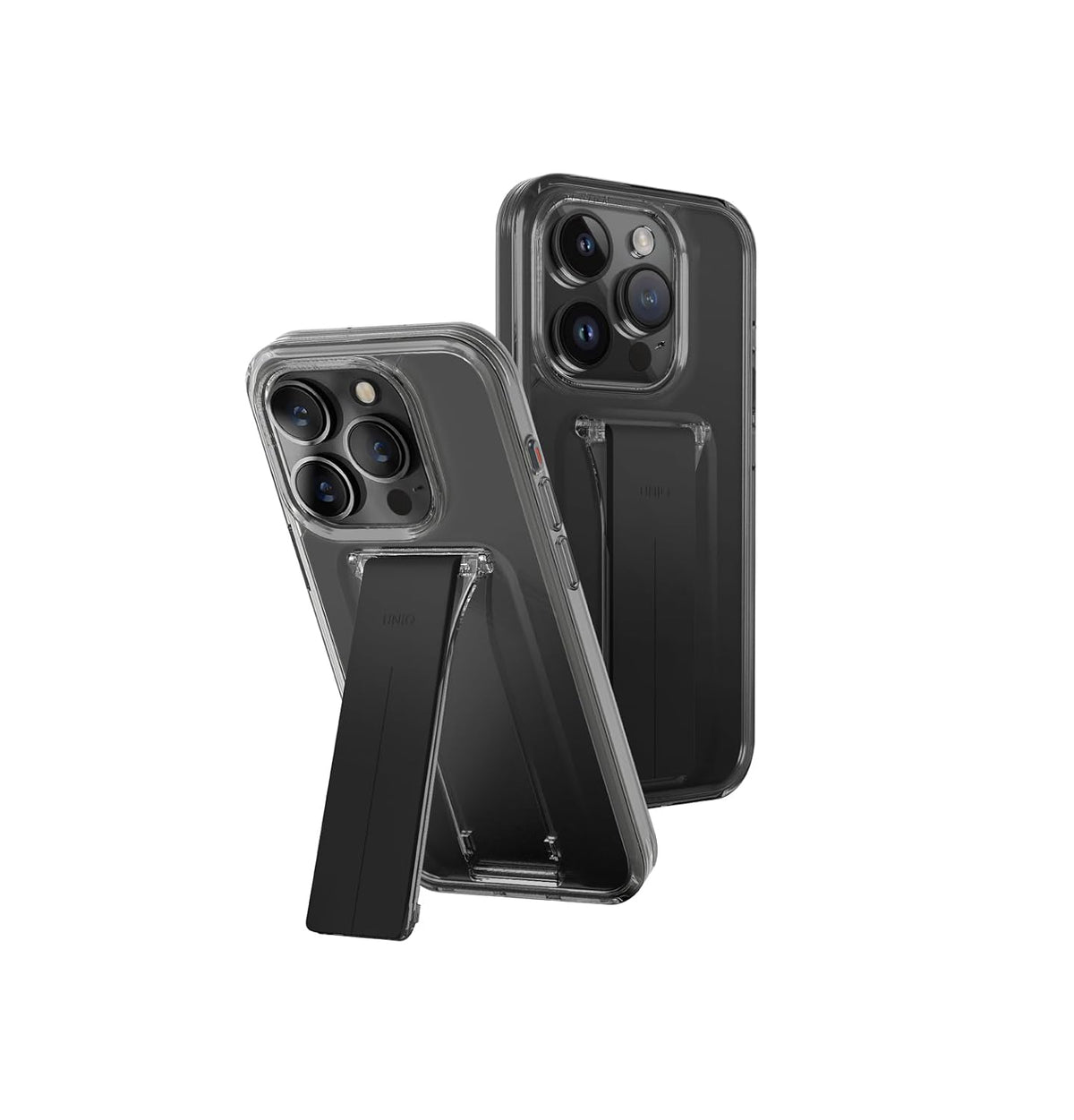 UNIQ Heldro Mount + Phone Case Compatible with iPhone 15 Pro (Smoke)