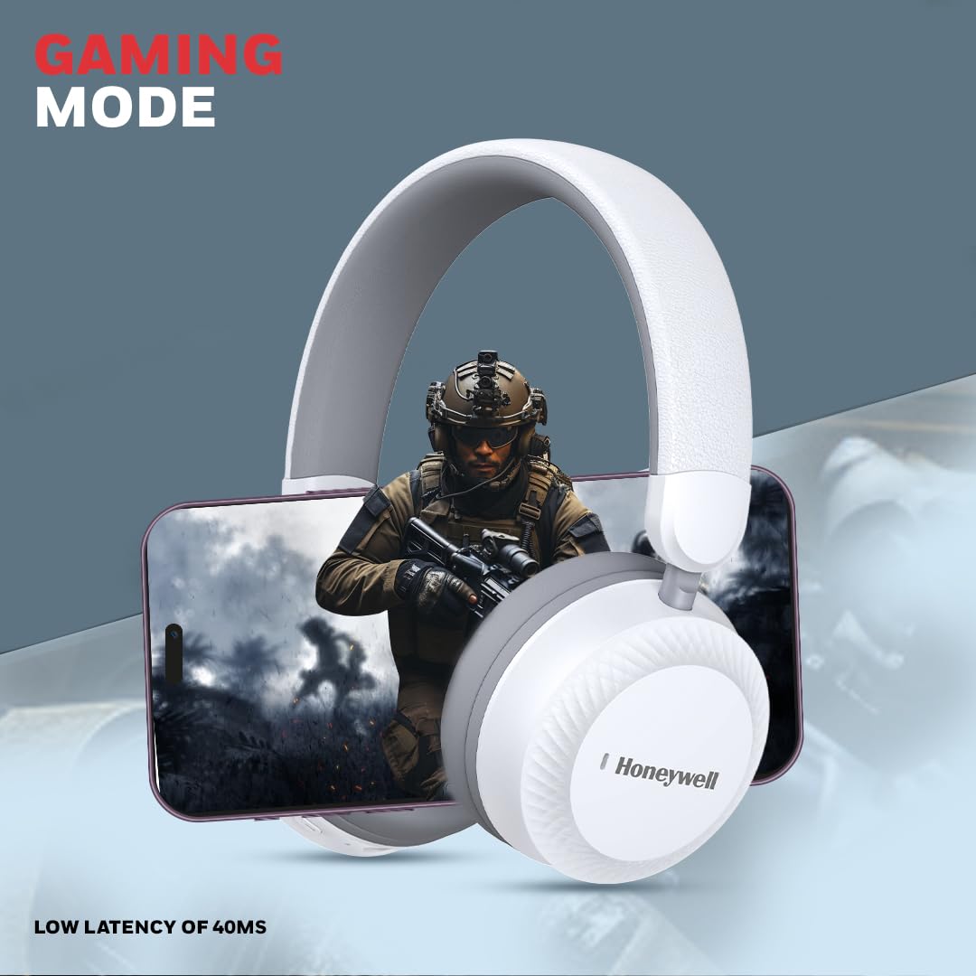 Honeywell Moxie V20 Bluetooth 5.4 Wireless On-Ear Headphones with Mic