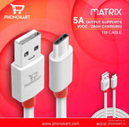 PHONOKART TPE Braided Dash Warp Vooc Charging Cable