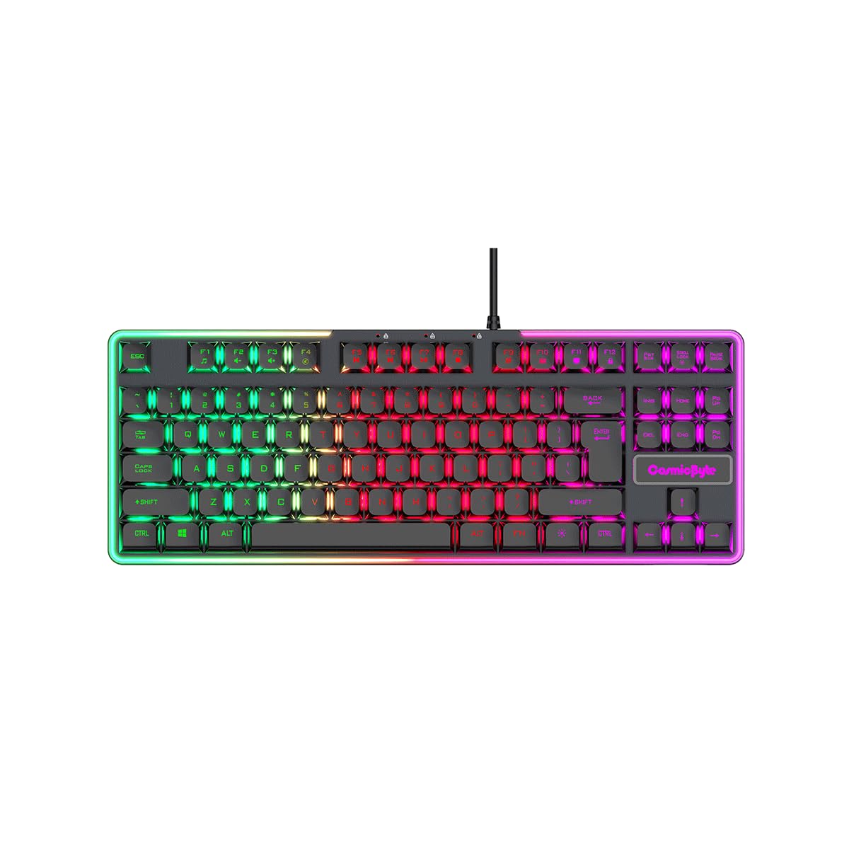 Cosmic Byte CB-GK-20 Styx TKL Membrane Gaming Keyboard with Rainbow LED (Black