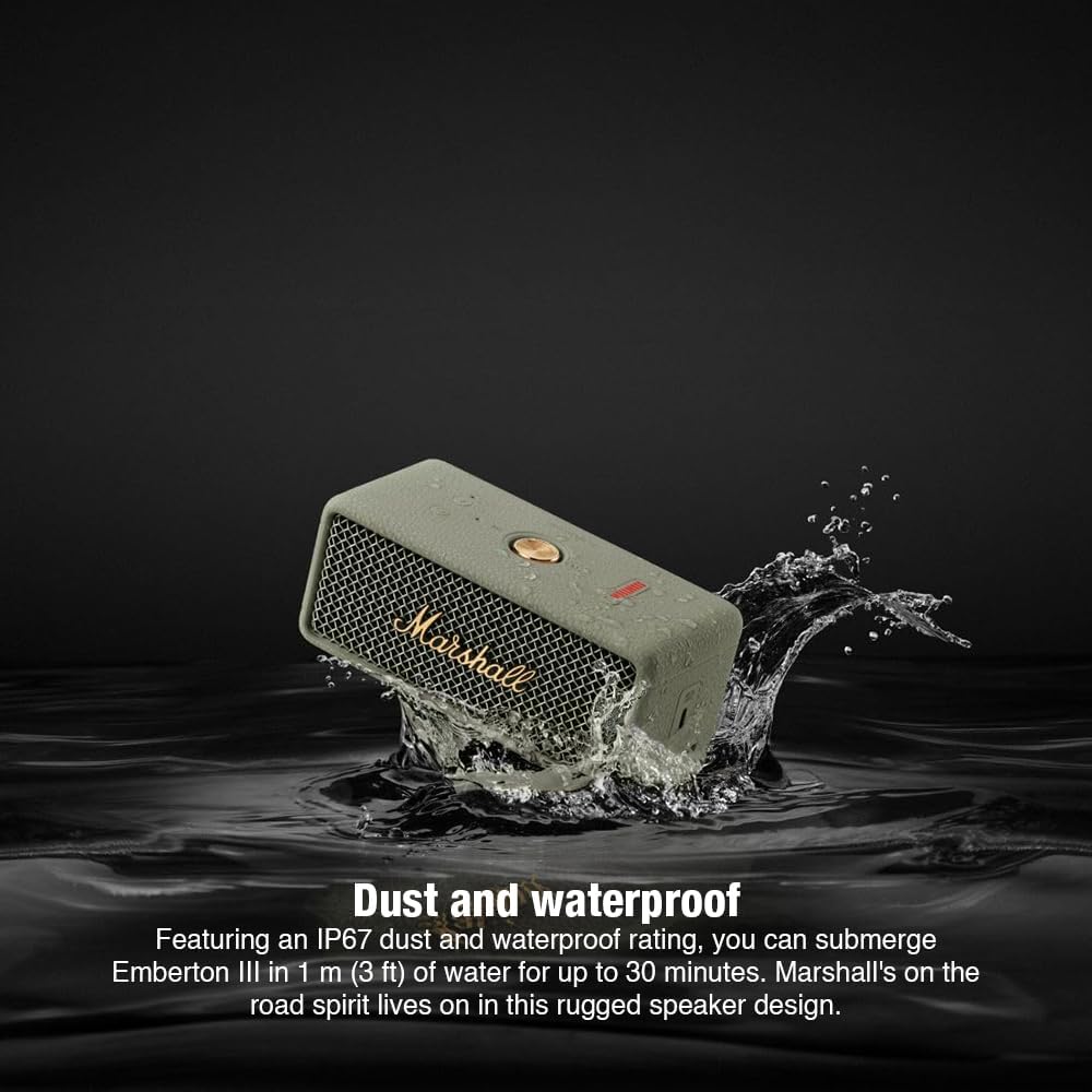 Marshall Emberton III Compact Portable Bluetooth Speaker | Sage