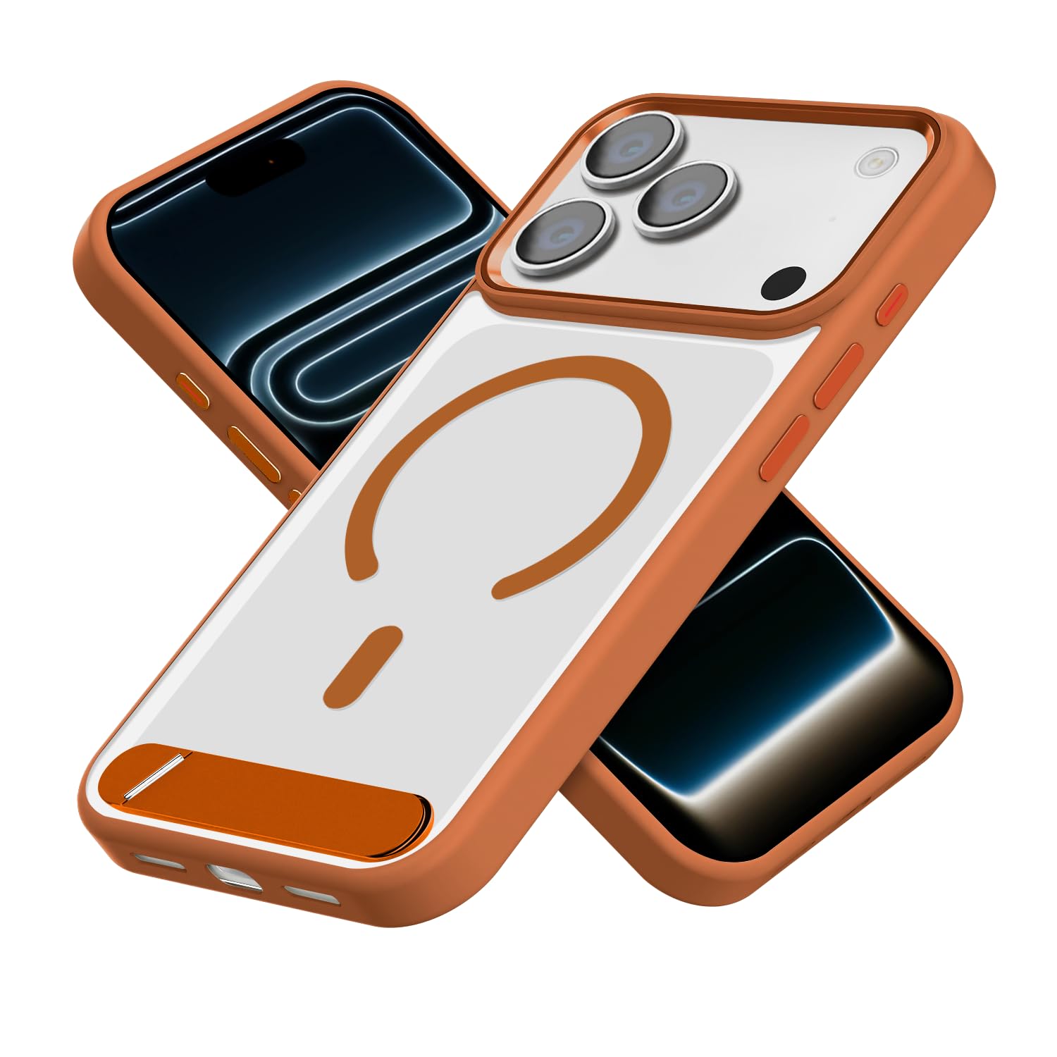 GRIPP Clarion Mag-Safe Case with Kickstand for iPhone 17 Pro, Shock-Proof Bumper - Orange