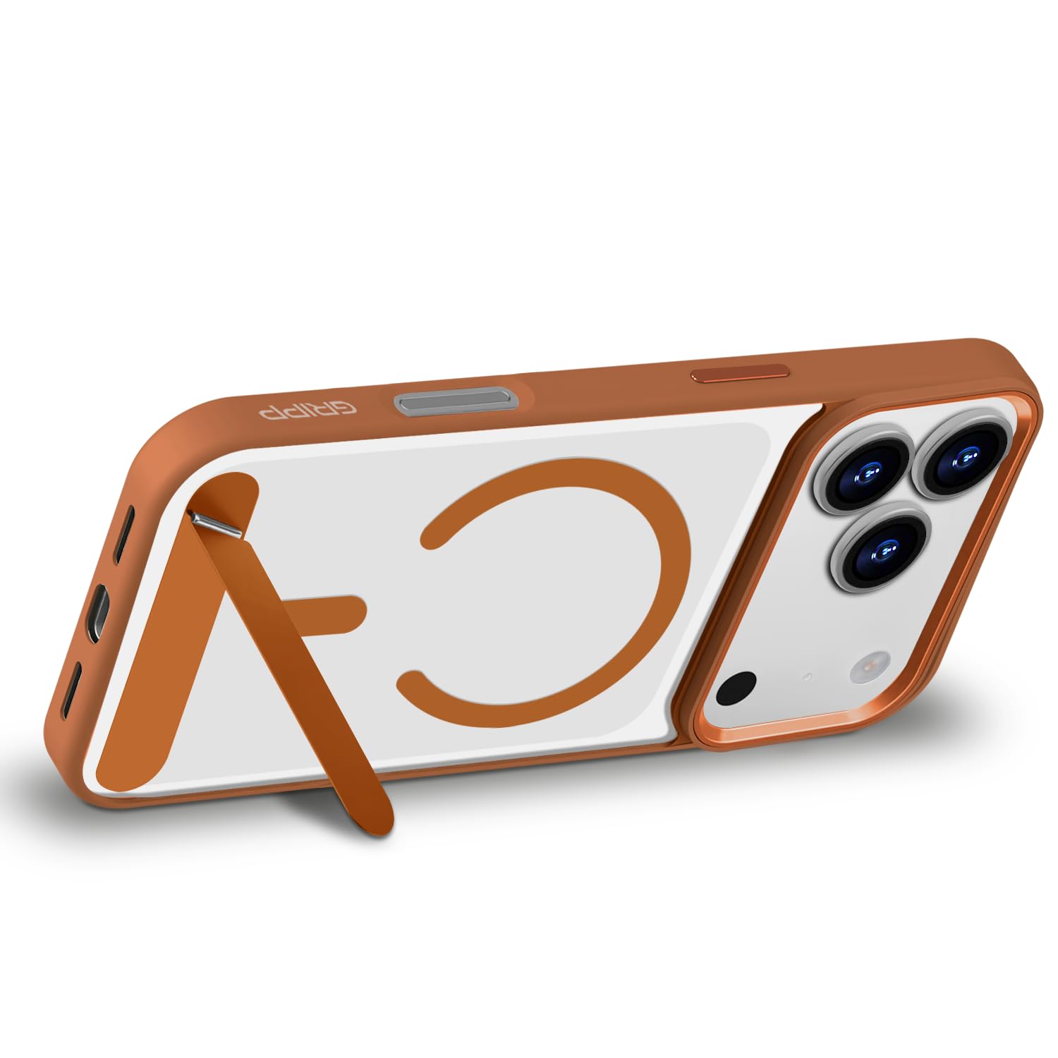 GRIPP Clarion Mag-Safe Case with Kickstand for iPhone 17 Pro, Shock-Proof Bumper - Orange
