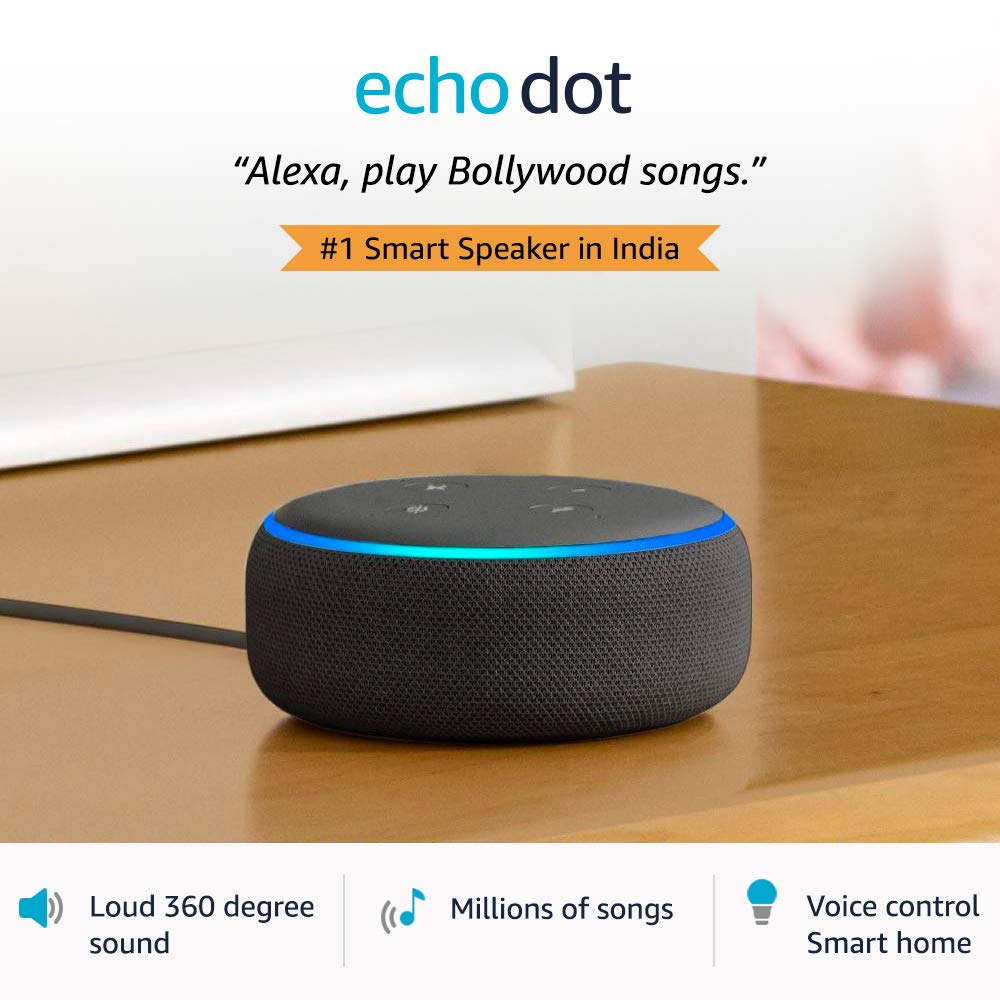 Echo Dot (3rd Gen) - Smart speaker with Alexa (Black)