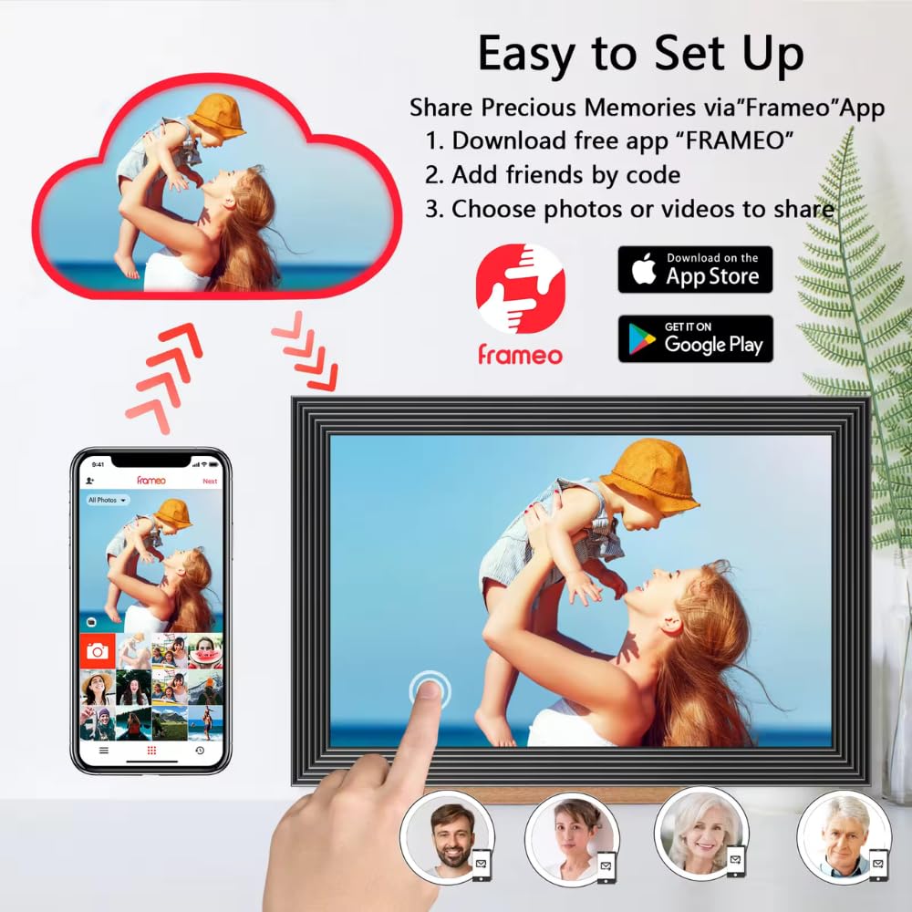 Frameo 10.1 Inch Digital Picture Frames Smart WiFi Digital Photo Frame