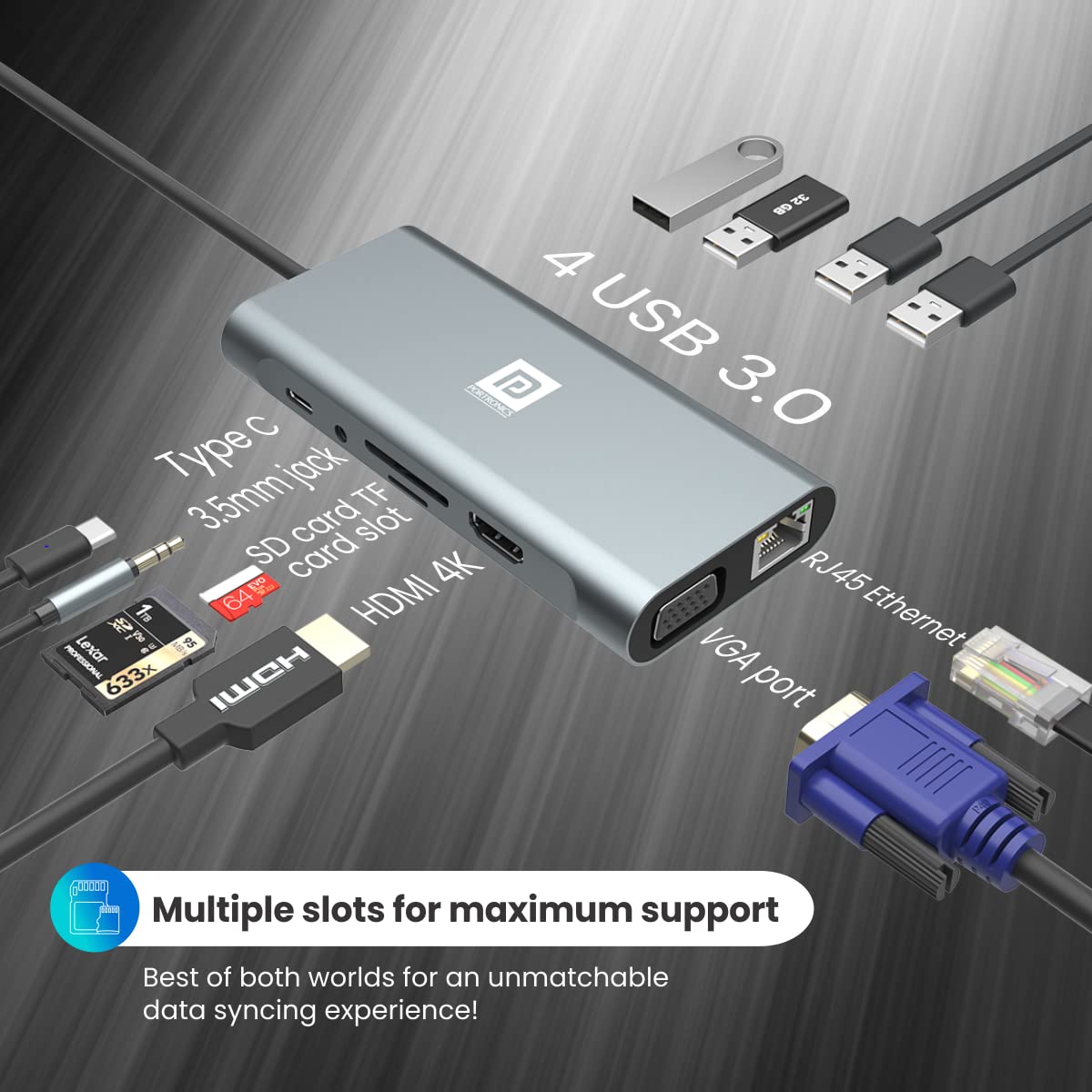 Portronics Mport 11C USB C Hub/Docking Station (11-in-1)