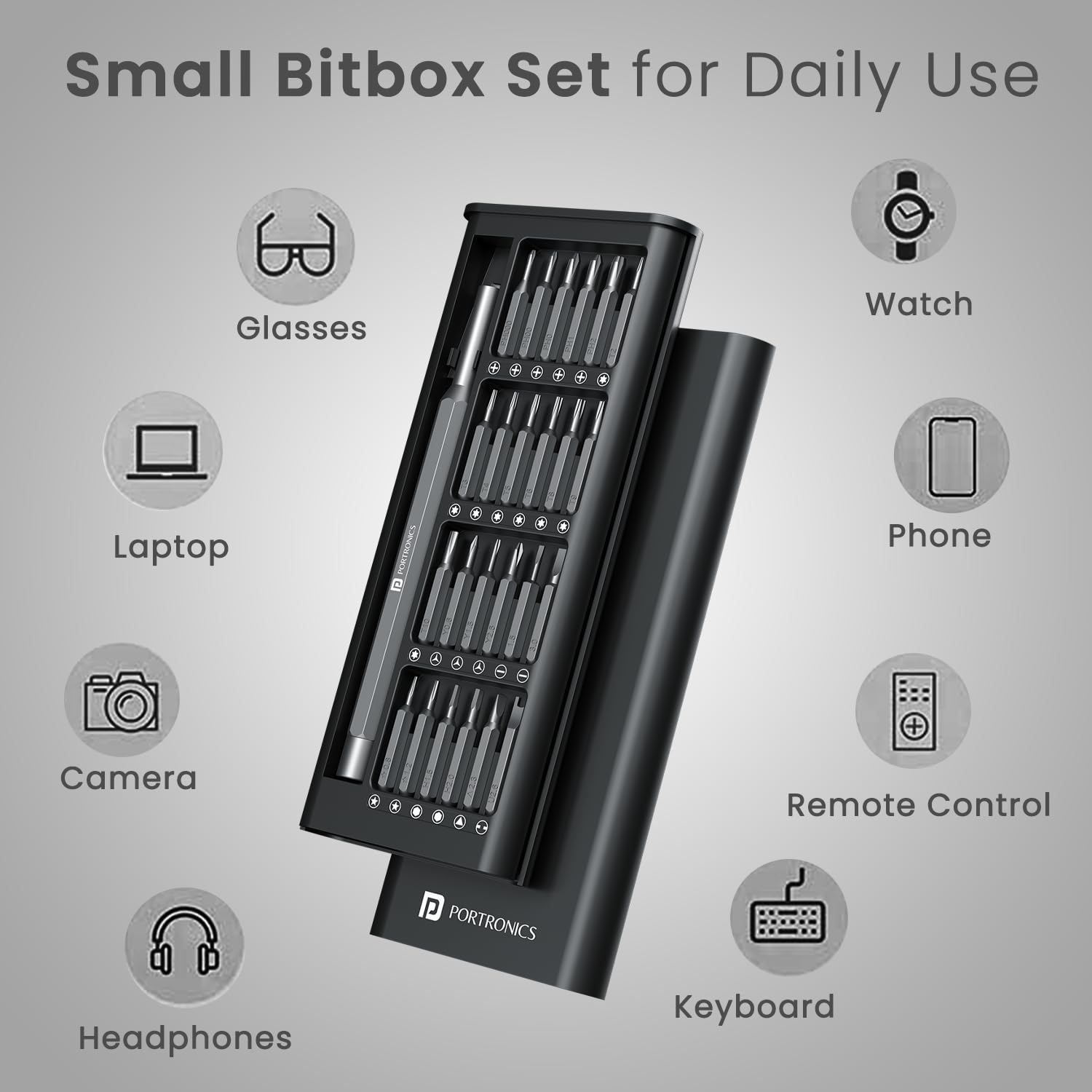 Portronics Bit Box,24-in-1 Screwdriver Kit