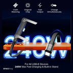 Spacething Titanlink USB Type-C to USB Type-C Braided Cable with Built-In Phone Stand