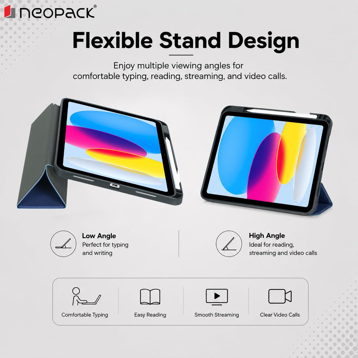 Neopack Zenith Case Cover for Apple iPad Air 13 - Fits: M2, M3, M4, Black