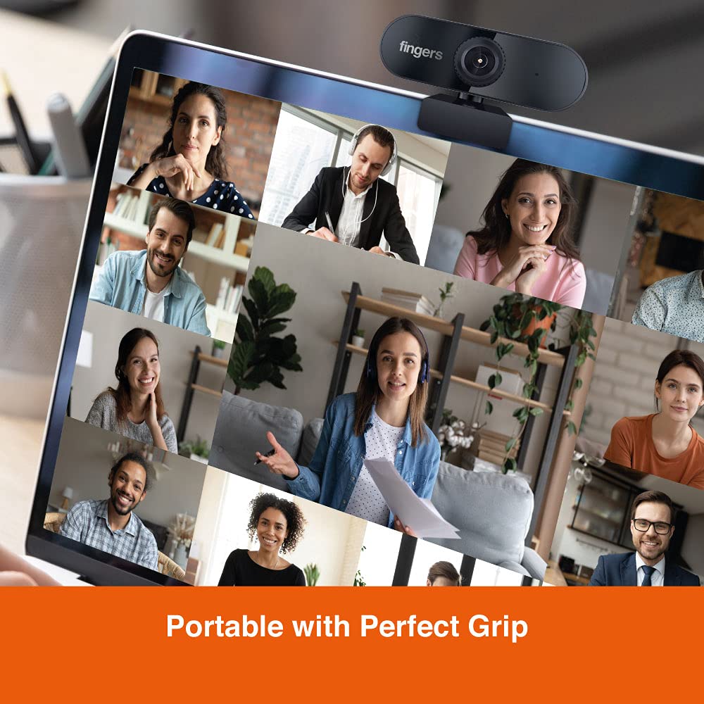 FINGERS 720 Hi-Res Webcam with 720p Wide Angle Lens and Built-in Mic