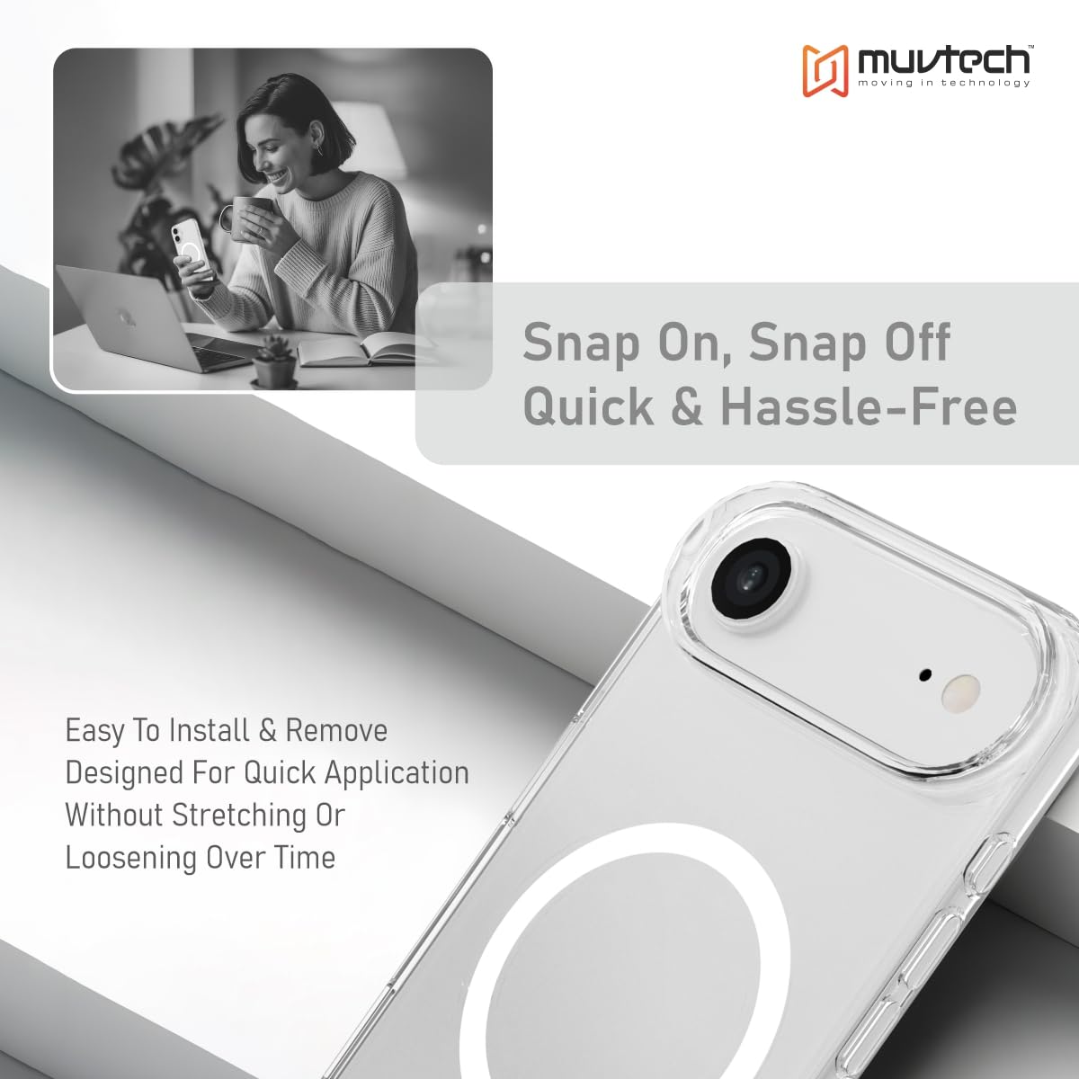 Muvtech Clearvue Case Compatible with iPhone 17 Air - Clear