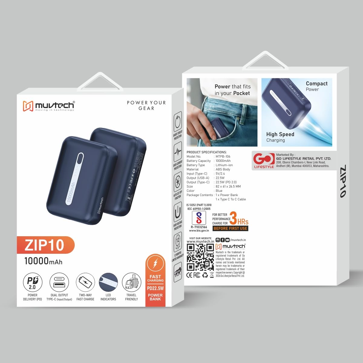 Muvtech Zip 10 Power Bank