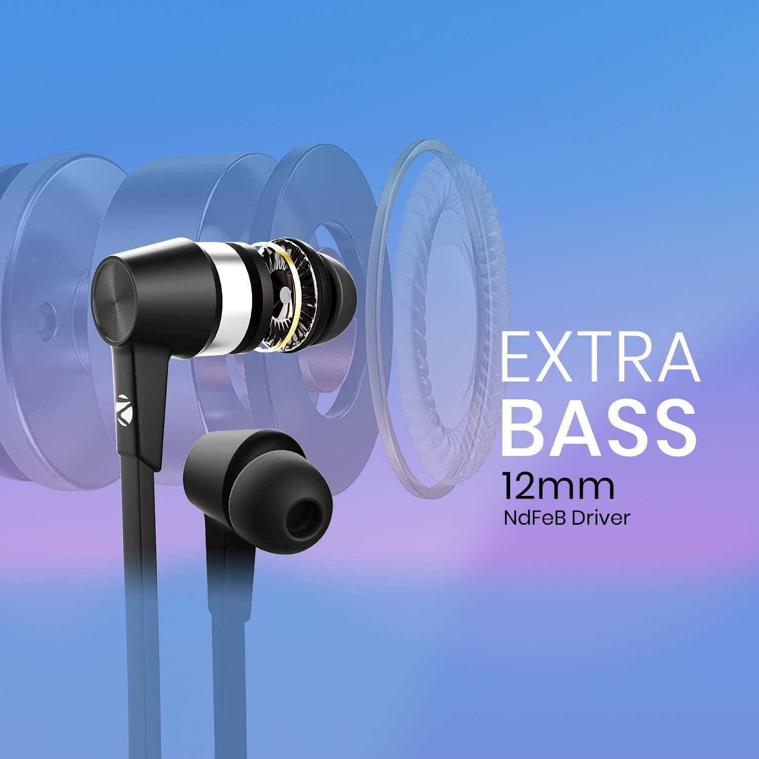 Zebronics Zeb Monk Wireless In-Ear Neckband Earphone with Active Noise Cancellation (ANC) supporting Bluetooth with Magnetic Earpiece, Smart Touch Controls, Call Function, Water Resistant & Voice Assistant
