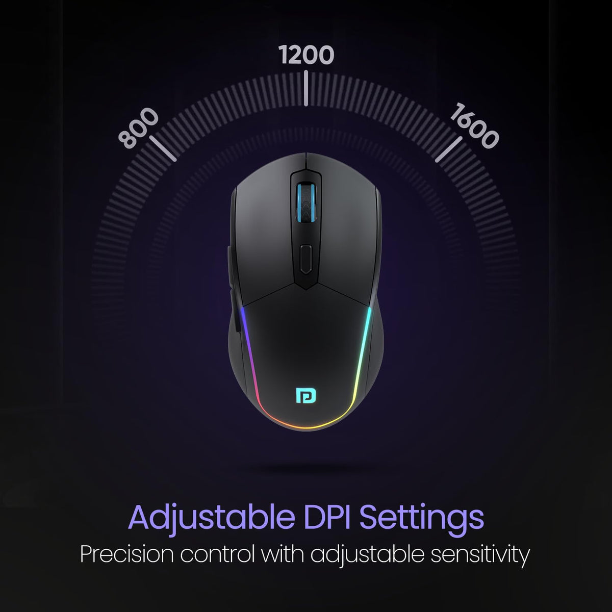 Portronics Toad One Bluetooth Mouse with 2.4 GHz & BT 5.3 Dual Wireless