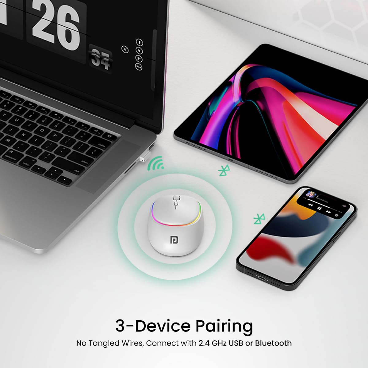 Portronics Toad IV Bluetooth Mouse with 2.4 GHz Wireless (Dual Connectivity)