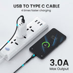 Portronics Konnect X 3A Unbreakable Nylon Braided USB to Type C Fast Charging Cable 2M Long