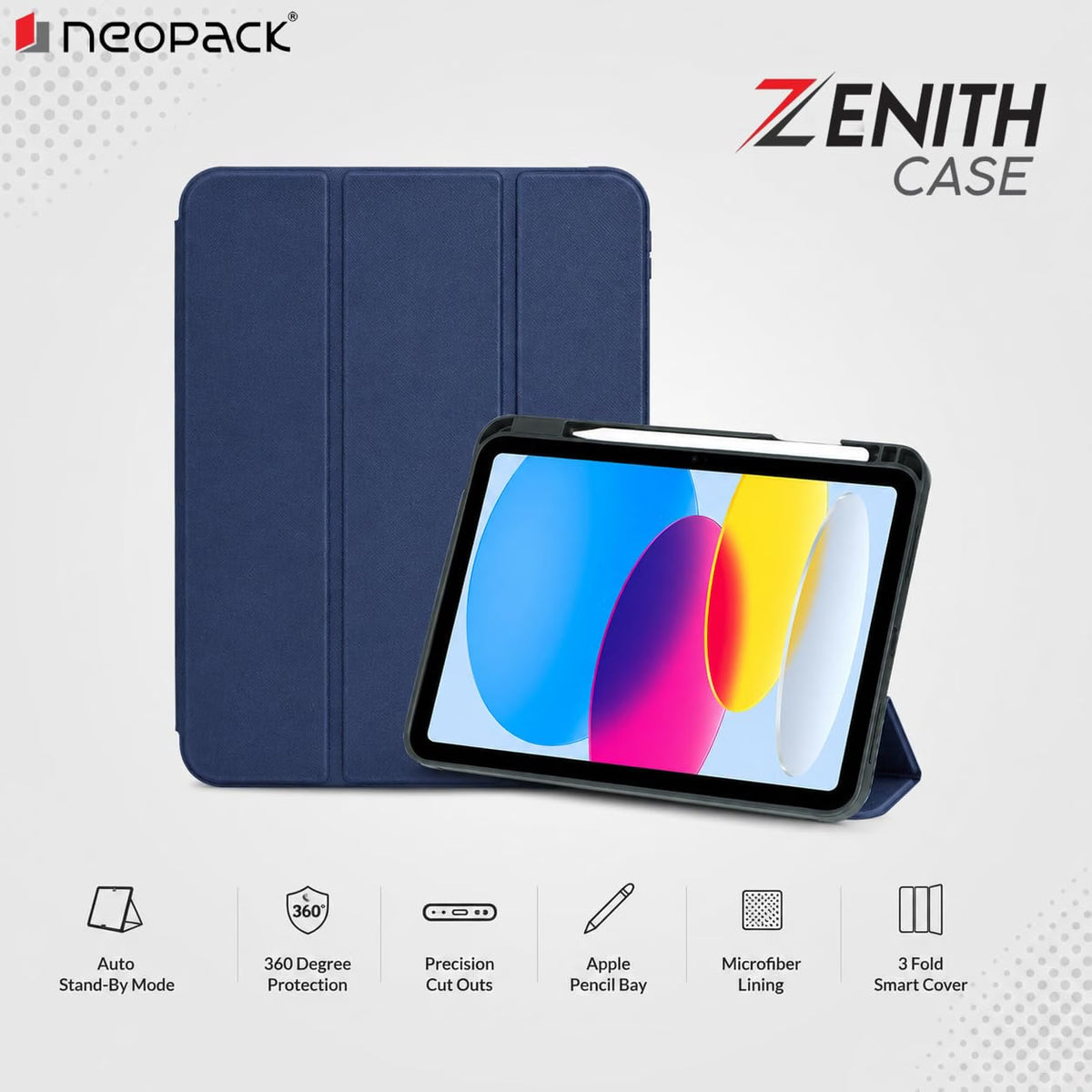 Neopack Zenith Case Cover for Apple iPad Air 13 - Fits: M2, M3, M4, Black