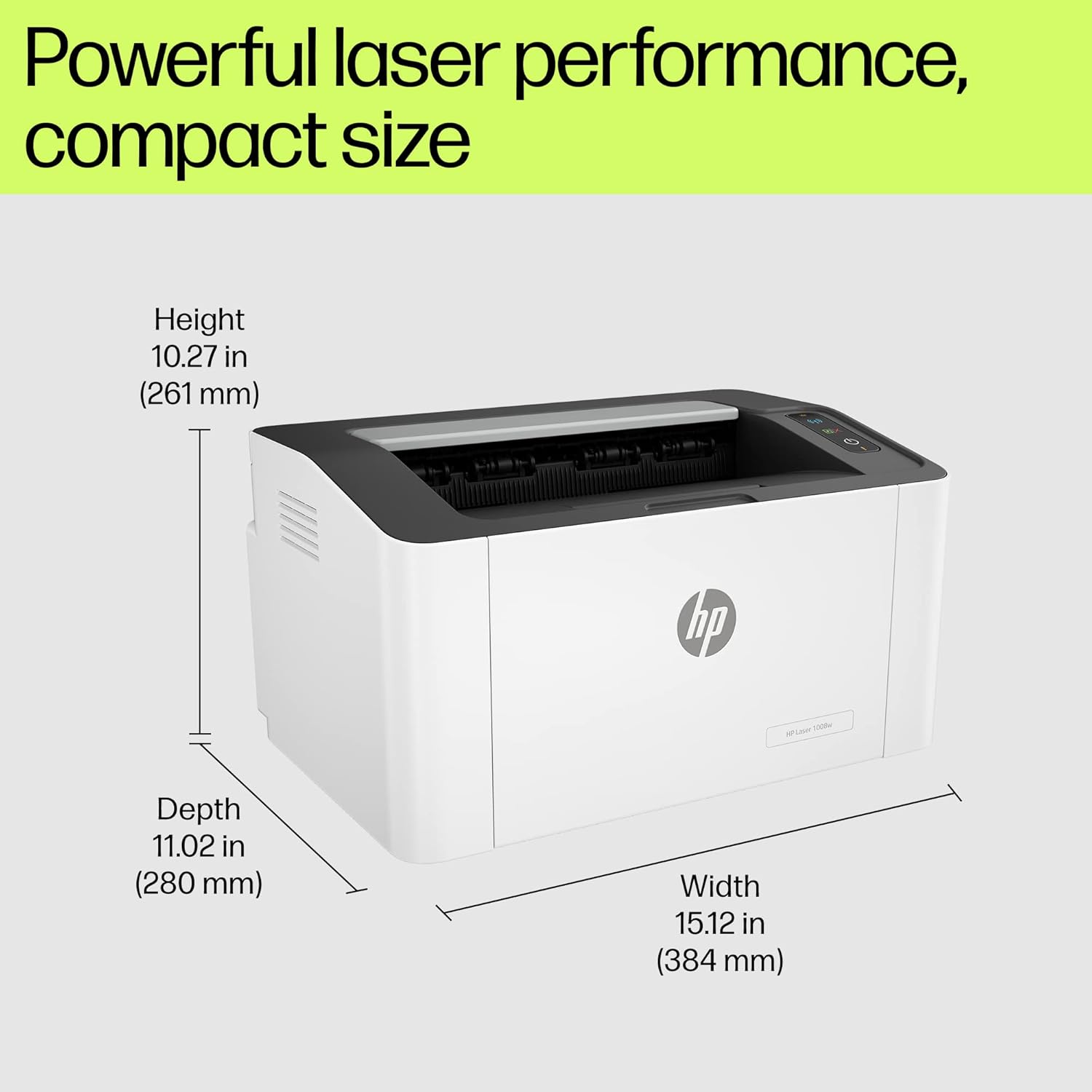 HP Laser 1008w Printer, Wireless, Single Function, Print, Hi-Speed USB 2.0, Up to 21 ppm, 150-sheet Input Tray, 100-sheet Output Tray, 10,000-page Duty Cycle