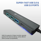 Portronics Mport Edge,5 Ports Dual USB Hub Dock