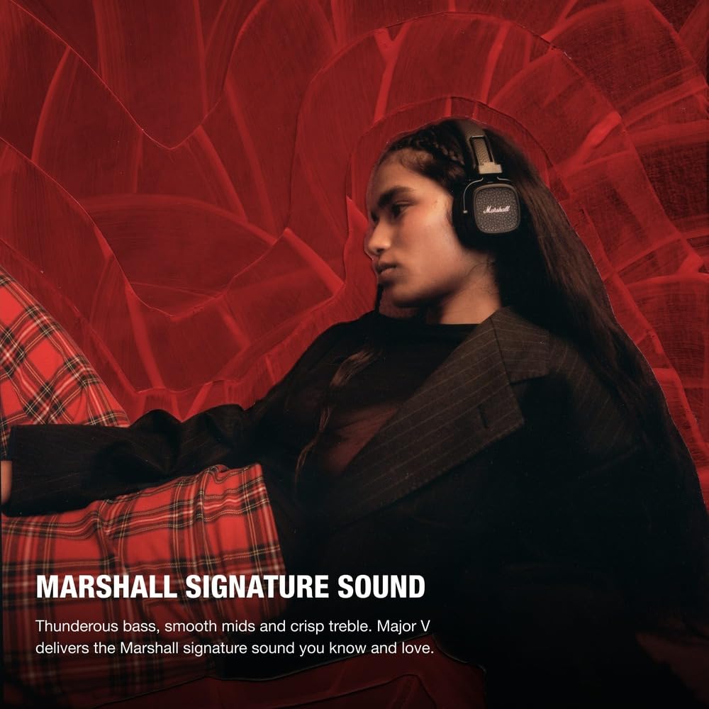 Marshall Major V Wireless On Ear Headphones, Black