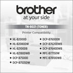 Brother Toner TN-B021 Has 2600 Pages Yield