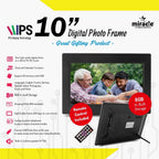 Miracle Digital 10'' IPS Digital Photo Frame ,Support SD Built in 8 GB Memory & 2GB RAM