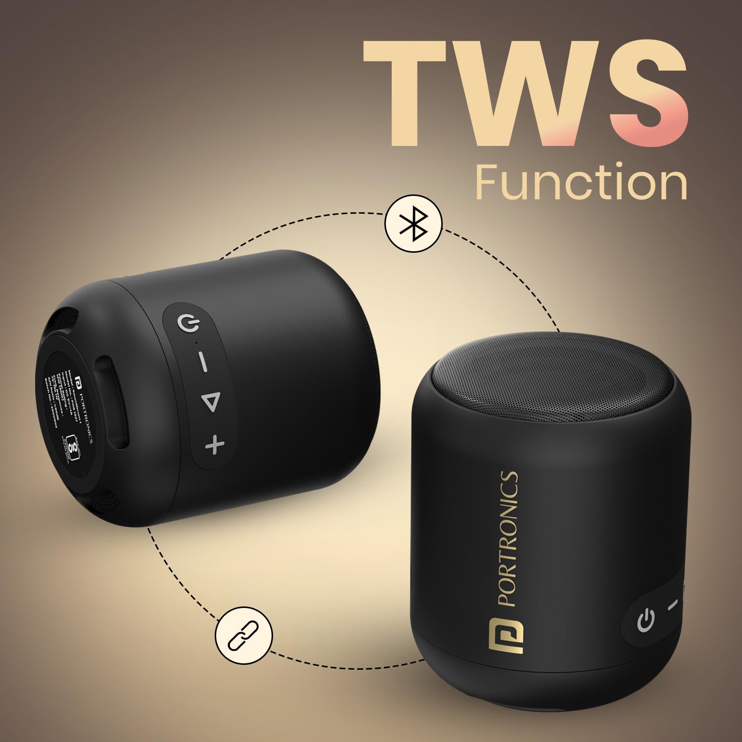 Portronics SoundDrum 1 12W TWS Portable Bluetooth Speaker with Powerful Bass