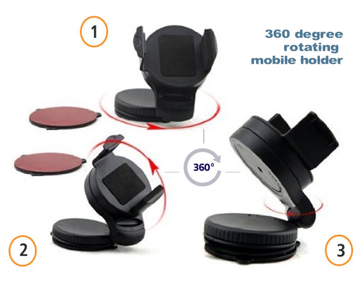 Phonokart Car Holder Stand for Mobiles (Black)