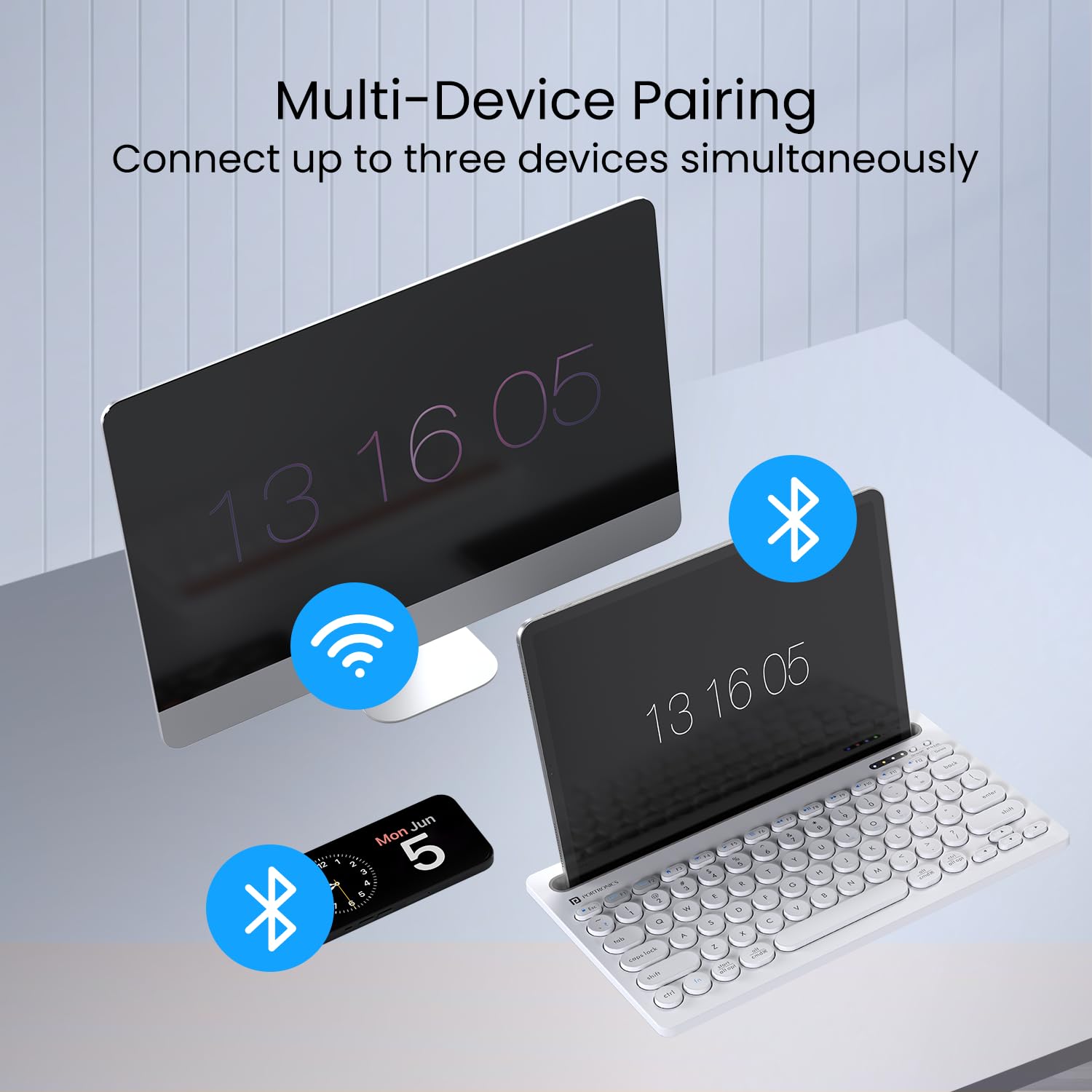 Portronics Bubble Dock Wireless Keyboard with Tablet Holder