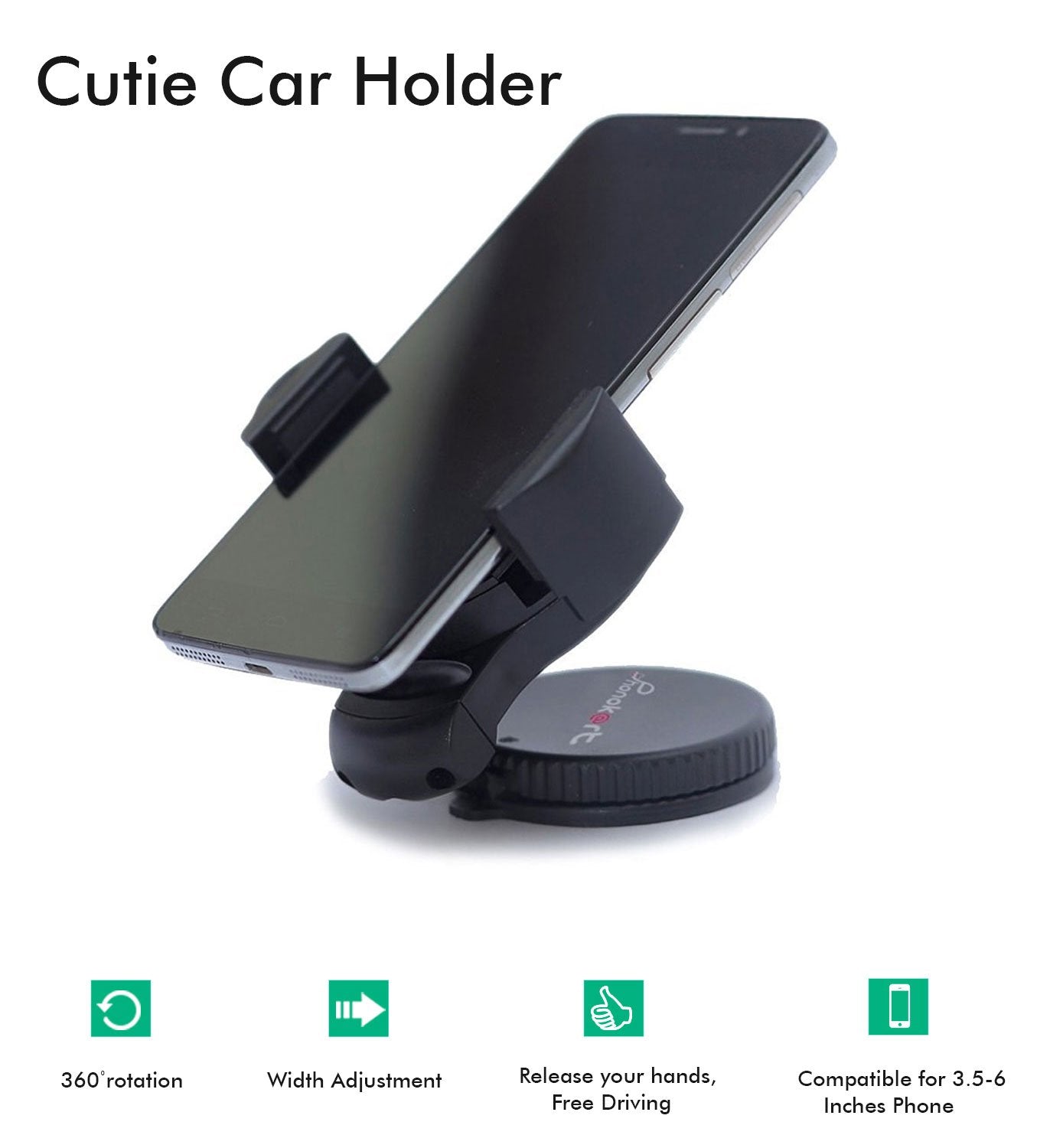 Phonokart Car Holder Stand for Mobiles (Black)