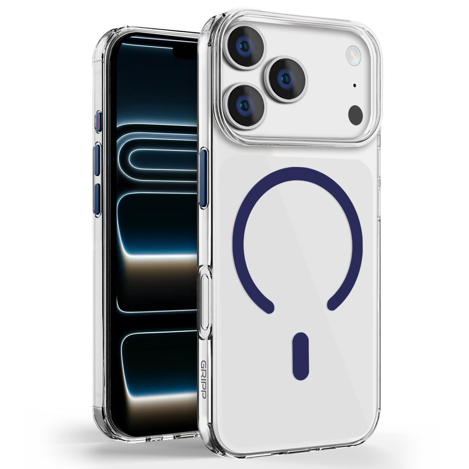 GRIPP Clear Xtreme Mag-Safe Case for iPhone 17 Pro Transparent - Blue