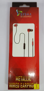 Syska HF-09 in-Ear Wired Earphone with Mic (Black-Red)