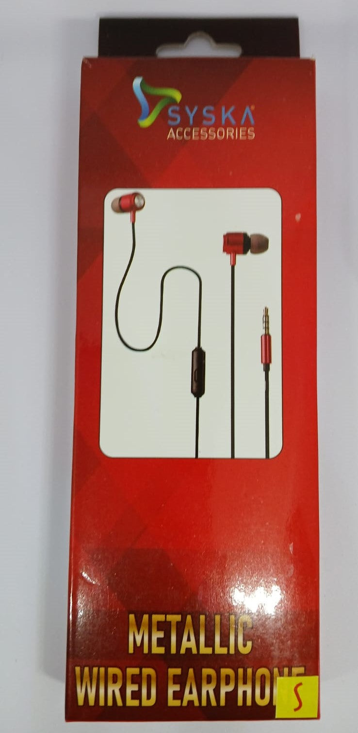 Syska HF-09 in-Ear Wired Earphone with Mic (Black-Red)